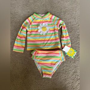 Girls Little Me Tankini shirt bottom swimsuit 12 mths nwt